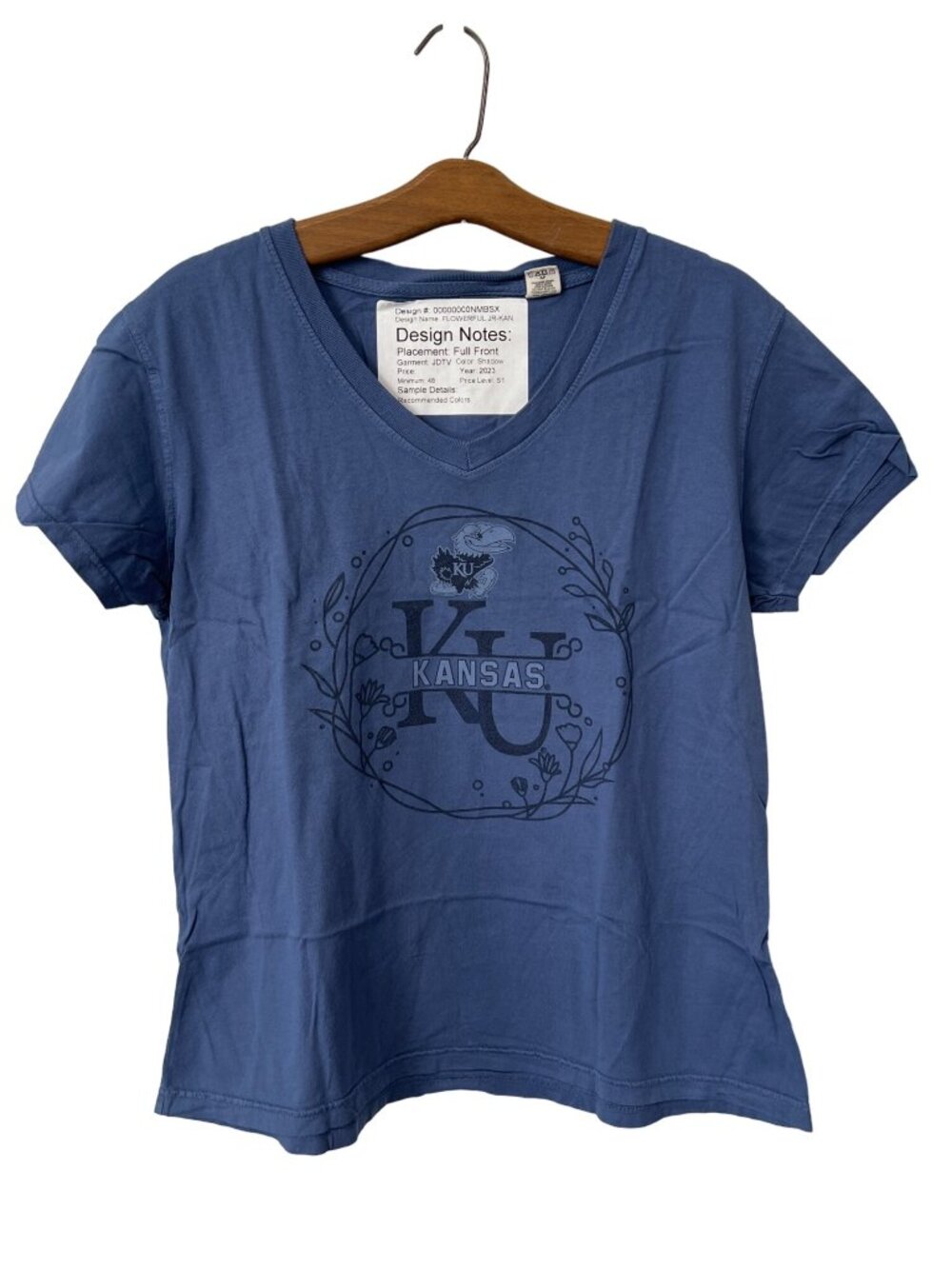 Blue 84 Graphic Tee Medium Kansas University KU T Shirt Shadow Blue Cotton NEW